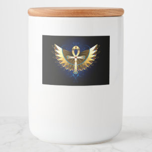 Rótulo Para Comida Dourada Ankh com Asas