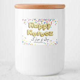 Rótulo Para Comida Dourado Balão Feliz Noroz Ano Novo Persa