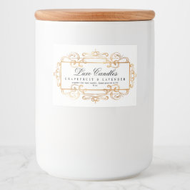 Rótulo Para Comida Dourado Shinny Swirls Legant Luxuriant White Produ