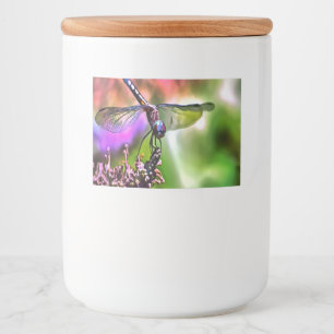 Rótulo Para Comida Dragonfly em pintura realista verde e azul