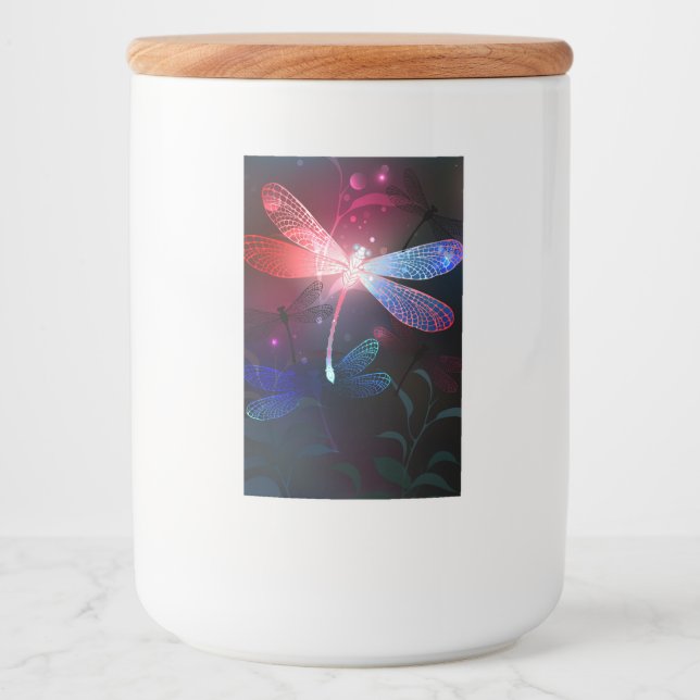Rótulo Para Comida Dragonfly vermelha (Frente)
