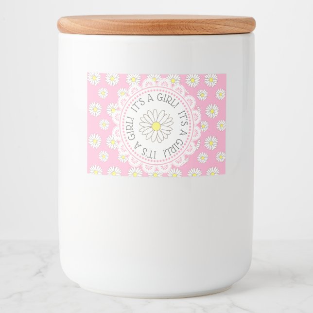 Rótulo Para Comida É Uma Garota Daisy Girl Baby Stower Labels (Frente)