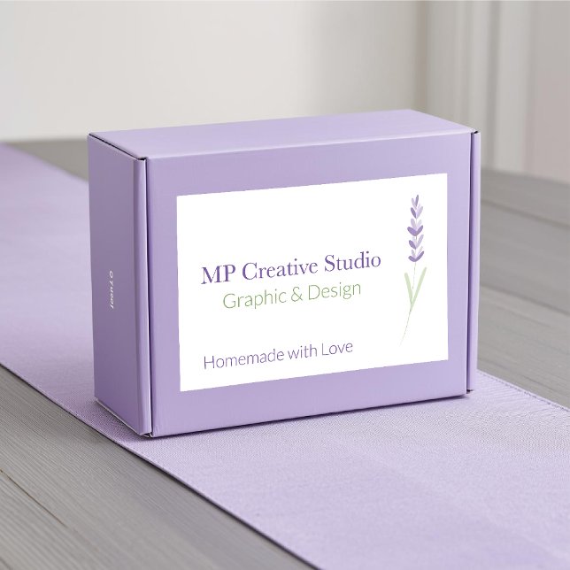 Rótulo Para Comida Elegant Lavender Sprig Botanical Design  (Criador carregado)