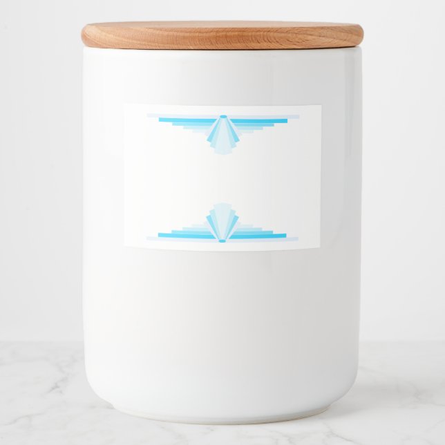 Rótulo Para Comida Elemento de deco de arte em azul claro (Frente)