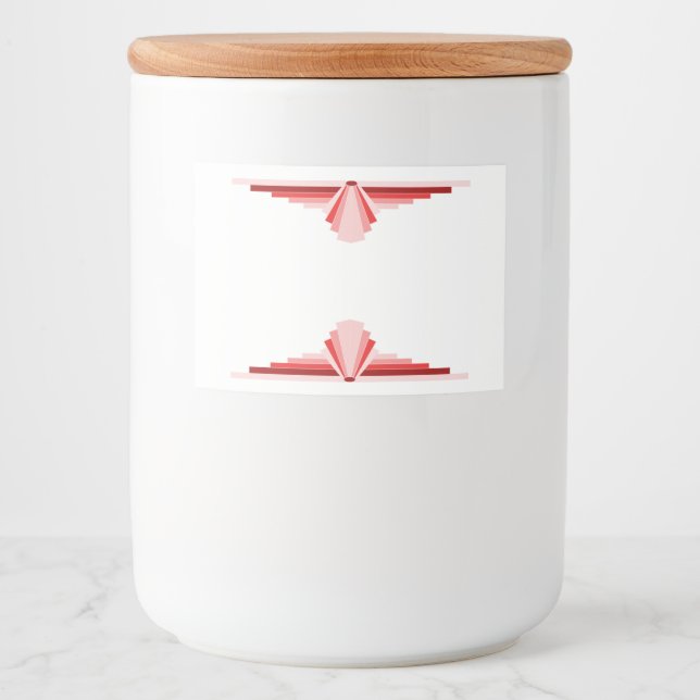 Rótulo Para Comida Elemento de deco de arte em vermelho (Frente)