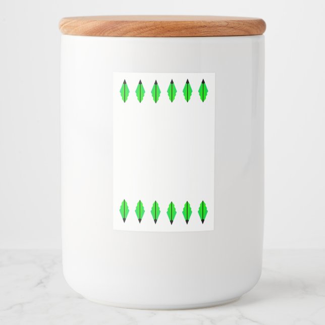 Rótulo Para Comida Elemento de deco de arte no rótulo de comida verde (Frente)