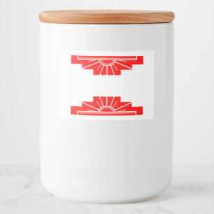 Rótulo Para Comida Elemento solar de arte deco em vermelho