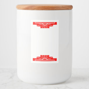 Rótulo Para Comida Elemento solar de arte deco em vermelho