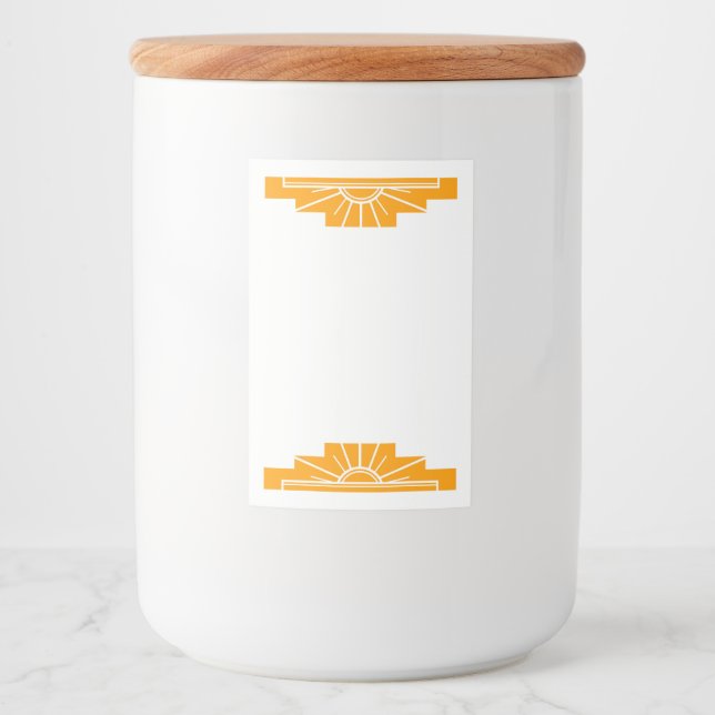 Rótulo Para Comida Elemento solar de deco da arte em laranja (Frente)