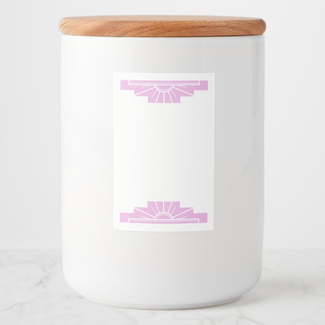 Rótulo Para Comida Elemento solar de deco da arte nas rosas claro (Frente)