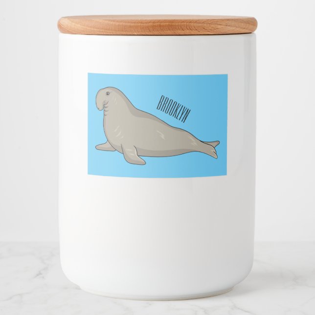 Rótulo Para Comida Elephant seal cartoon illustration (Frente)