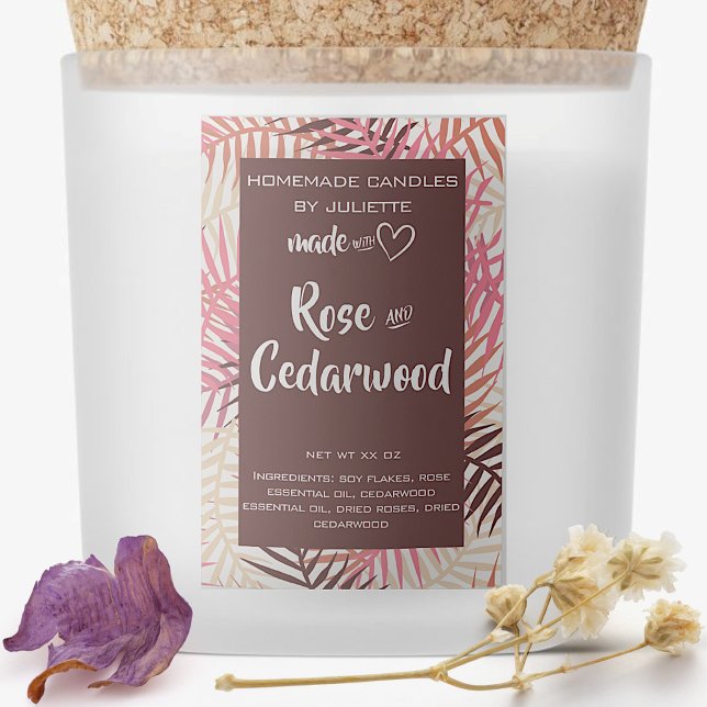 Rótulo Para Comida Encapsulamento de Borgonha Rosa Rosa com Folha de  (Criador carregado)