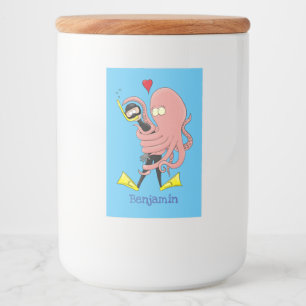 Rótulo Para Comida Engraçado de polvo encantador humor de desenho an