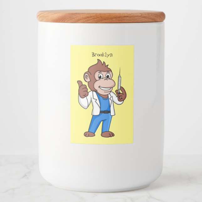 Rótulo Para Comida Engraçado orangotango macaco (Frente)