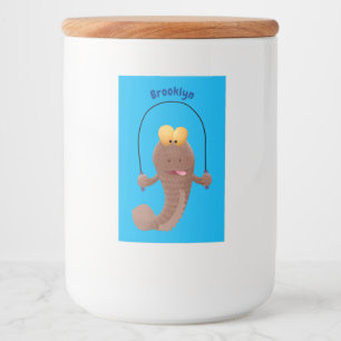 Rótulo Para Comida Engraçado saltando desenho de peixe