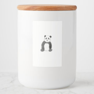 Rótulo Para Comida Esboço preto e branco do panda