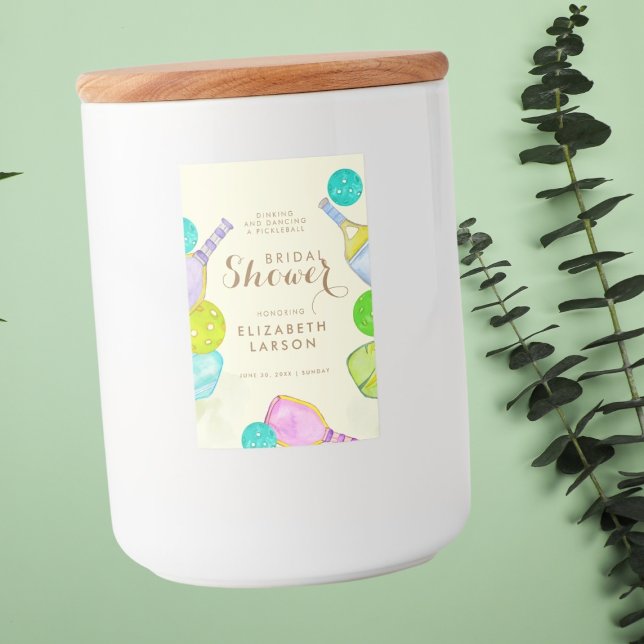 Rótulo Para Comida Esportes de Lover Aquarela Pickleball Themed Brida (Criador carregado)