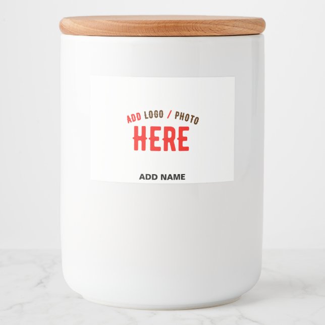 RÓTULO PARA COMIDA ESTILO MODERNO PERSONALIZÁVEL BRANCO VERIFICADO MA (Frente)