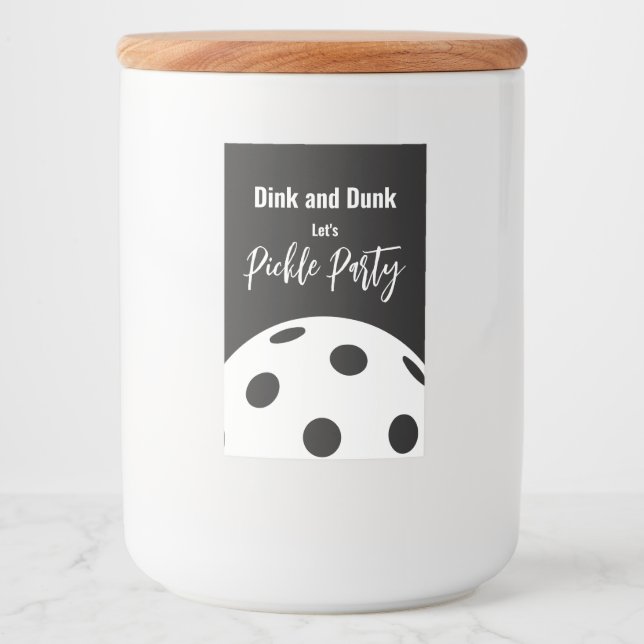 Rótulo Para Comida Estilo Retro Neon Black Themed Pickleball Birday (Frente)