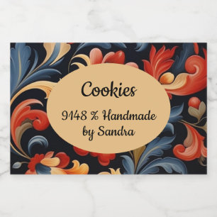 Rótulo Para Comida Feito à mão por seu nome Rosepaint Rosemaling 1 de