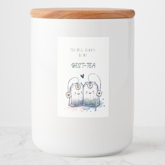 Rótulo Para Comida Feliz Aniversário do Melhor Tea Pun Humor Amigo Fe (Frente)