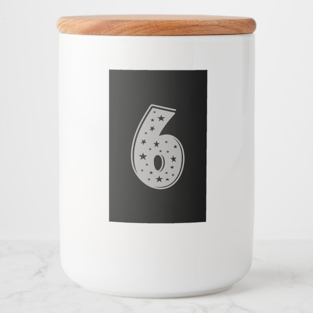 Rótulo Para Comida Feliz Aniversário do Número 6 (Frente)