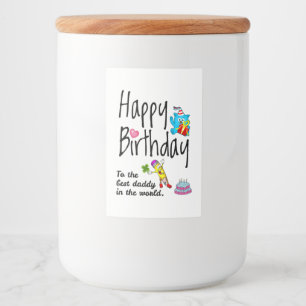 Rótulo Para Comida Feliz aniversário para o melhor pai do mundo