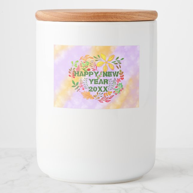 RÓTULO PARA COMIDA FELIZ ANO NOVO PERSONALIZADO 20XX (Frente)