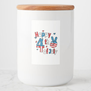 Rótulo Para Comida Feliz Dia da Independência em 4 de julho