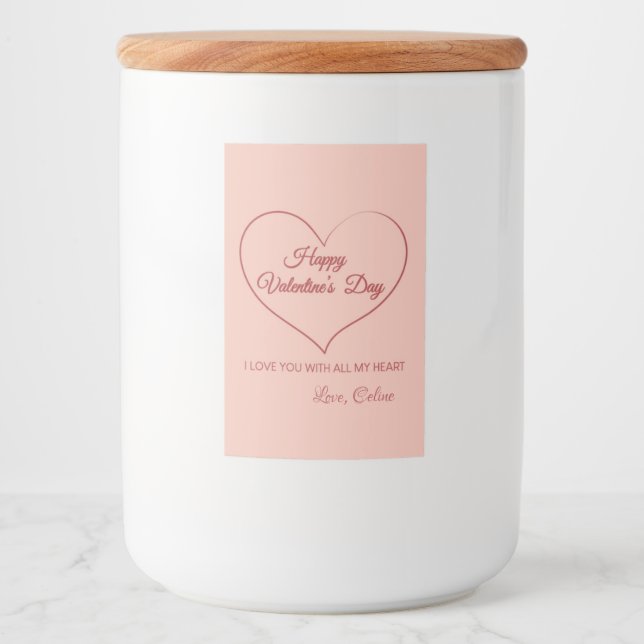 Rótulo Para Comida Feliz dia de os namorados (Frente)