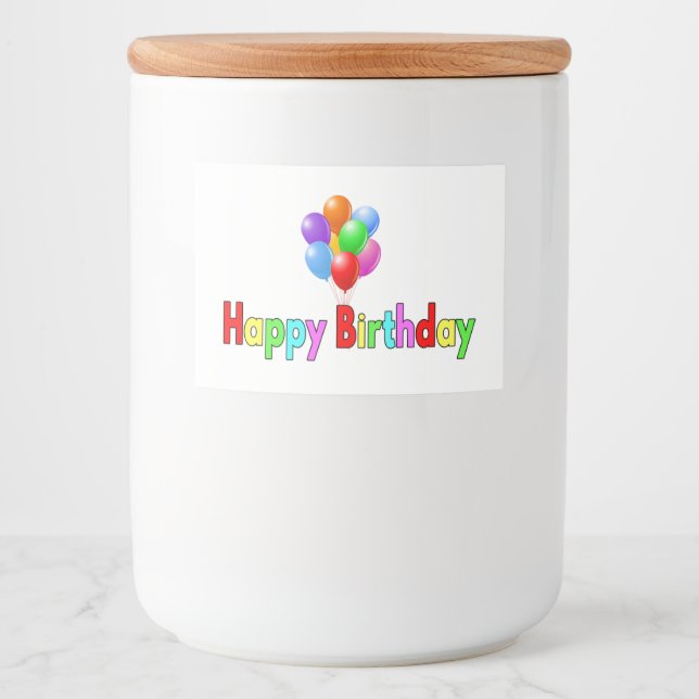 Rótulo Para Comida Feliz Festa de Celebração de Aniversário (Frente)