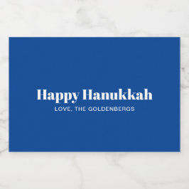 Rótulo Para Comida Feliz Hanukkah, branco minimalista, personalizado