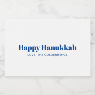 Rótulo Para Comida Feliz Hanukkah, branco, minimalista personalizado