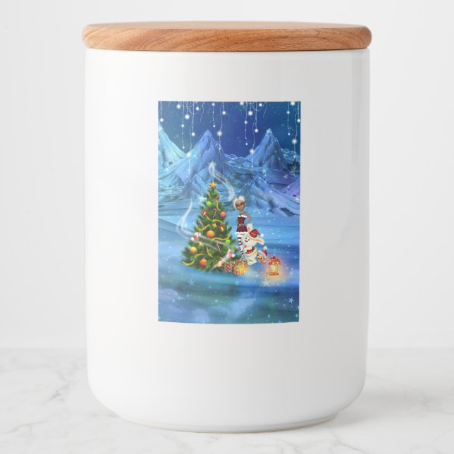 Rótulo Para Comida Feliz Natal. Deseje amigos bonitos. (Frente)