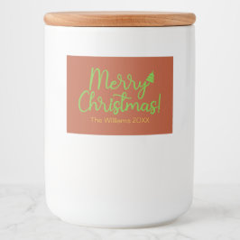 Rótulo Para Comida Feliz Natal Vermelho-Castanho