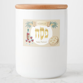 Rótulo Para Comida Feliz Passover Foliday Kosher Pesach Seder