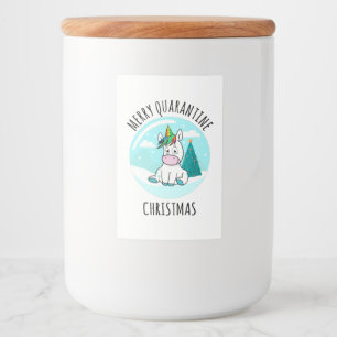 Rótulo Para Comida Feliz Quarantine Christmas Unicorn