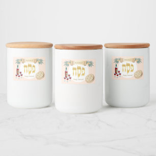 Rótulo Para Comida Feriado feliz Pesach Kosher Seder do Passover