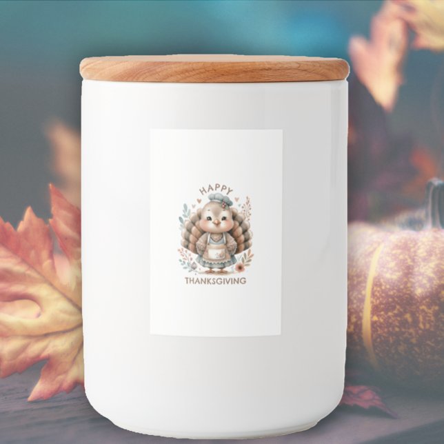 Rótulo Para Comida Feriado na Turquia de Mensagem Personalizada de Co (Criador carregado)