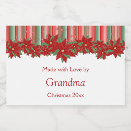 Rótulo Para Comida FesNatal Vermelho Poinsetos Vermelhos