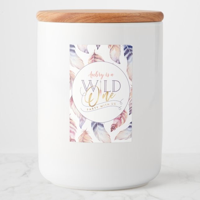 Rótulo Para Comida festa de aniversário de ouro selvagem (Frente)