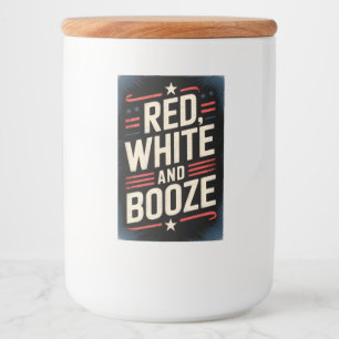 Rótulo Para Comida Festa de Bebidas do Dia 4 de Julho Vermelho Bran