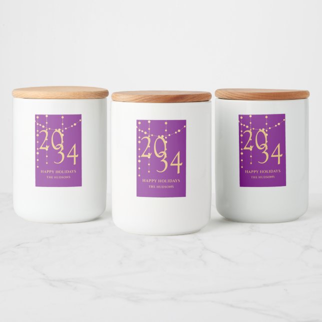 Rótulo Para Comida Festas de Natal Festivas e Douradas (Garrafas)