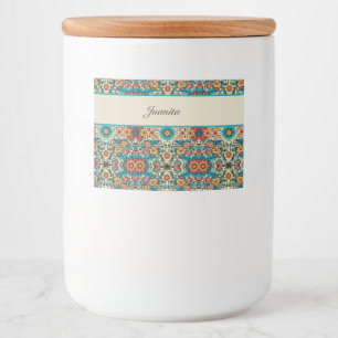 Rótulo Para Comida Fiesta Blooms, personalizável