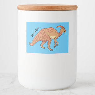 Rótulo Para Comida Figura de desenho animado do dinossauro do parasau