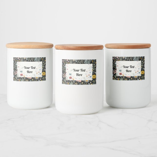 Rótulo Para Comida Flor no estilo: personalizável (Garrafas)