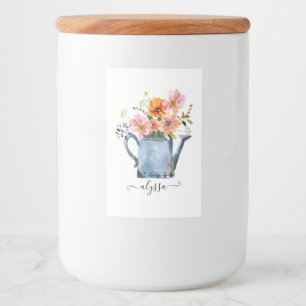 Rótulo Para Comida Floral De Aquarela Pintada À Mão