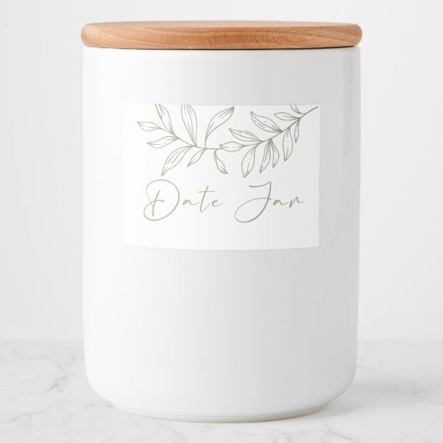 Rótulo Para Comida Flores Boho Sage Jar de Noite de Encontro (Frente)