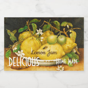 RÓTULO PARA COMIDA FLORES DE LEMÕES LEMON JAM PRESERVA CANALIZAÇÕE