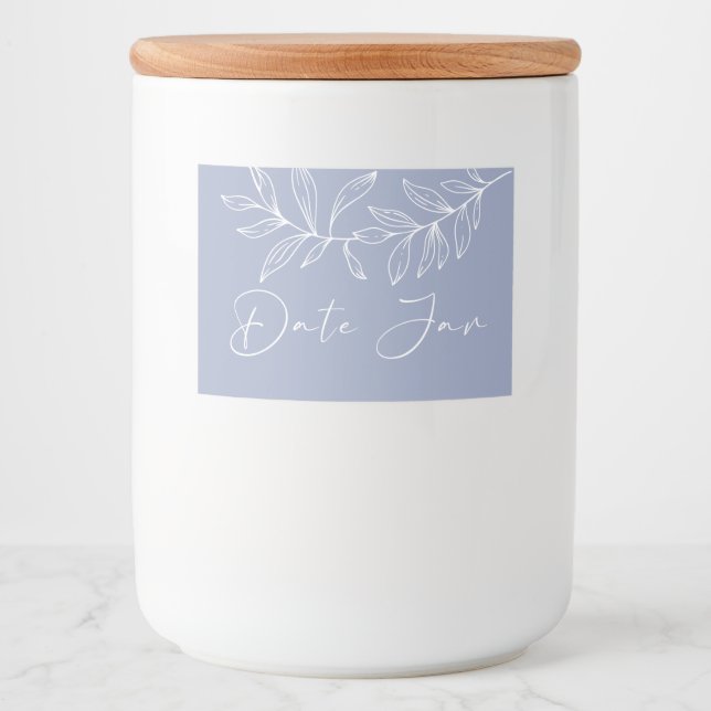 Rótulo Para Comida Flores Periwinkle Data Jar Noite (Frente)